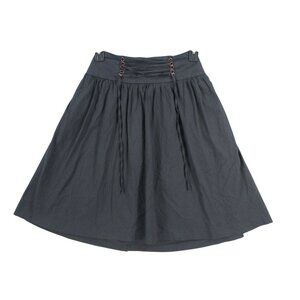 Express Black A-Line Skirt With Lace-Up Detail & Side Pockets Size 4 steampunk